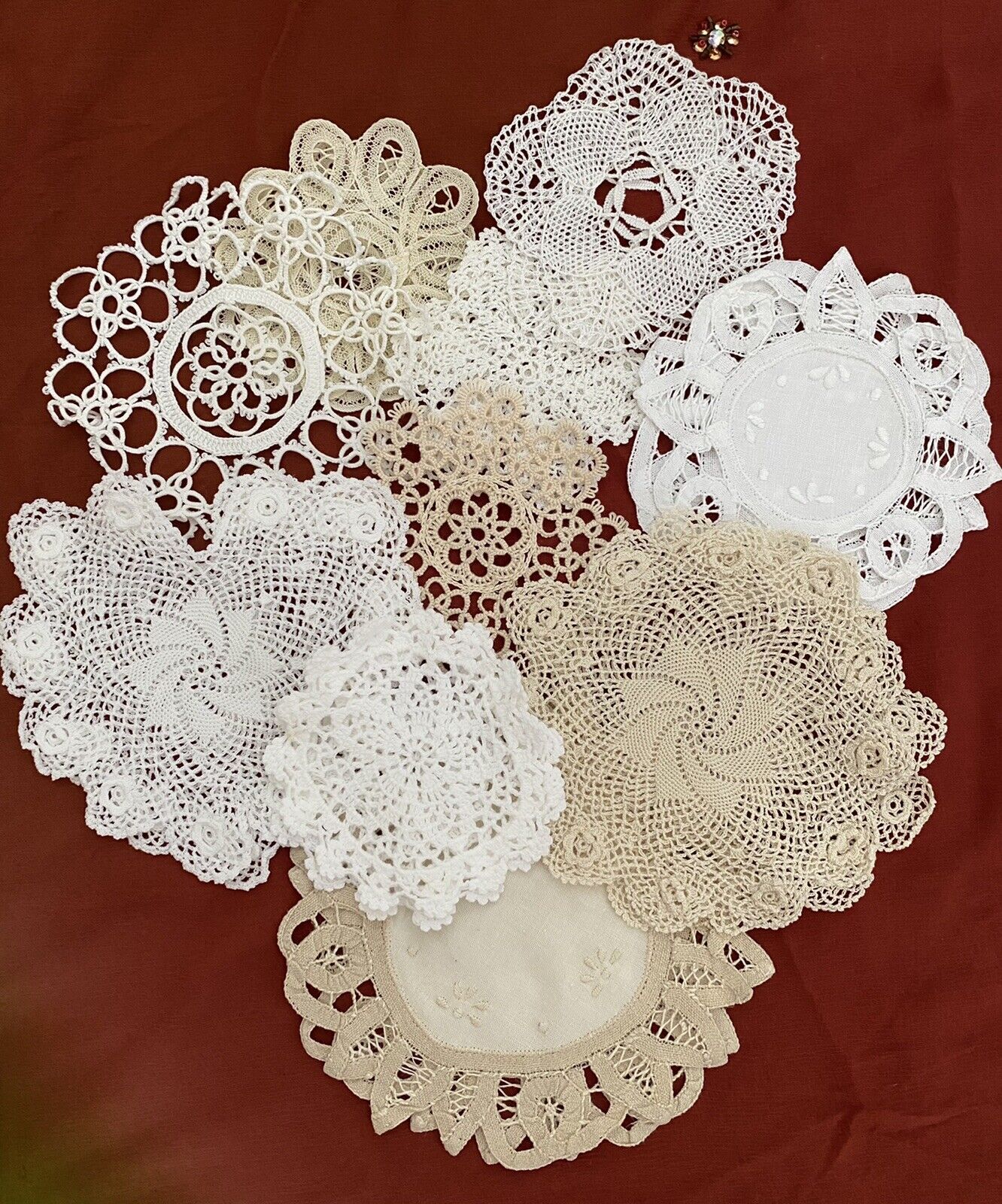 Handmade Crochet Doilies 18 Pieces NEW