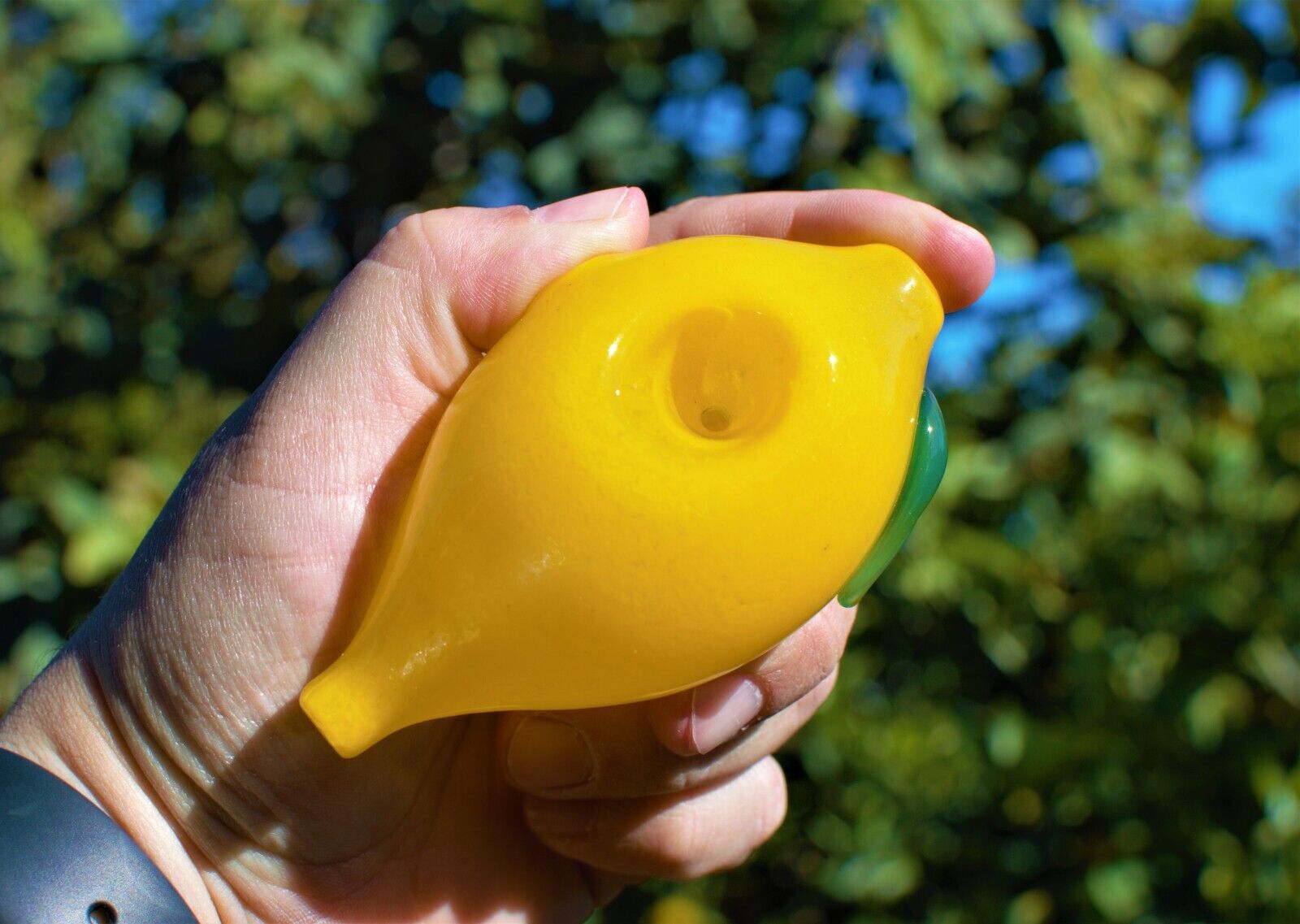 Lemon Yellow Hand Glass Pipe, Bowl Fruit Decor Collection, Unique Cute Pretty 14