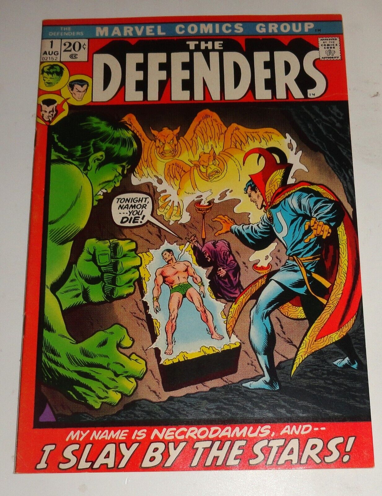 THE DEFENDERS #1 KEY ISSUE 1972 HULK NAMOR STRANGE 9.0 NICE COPY