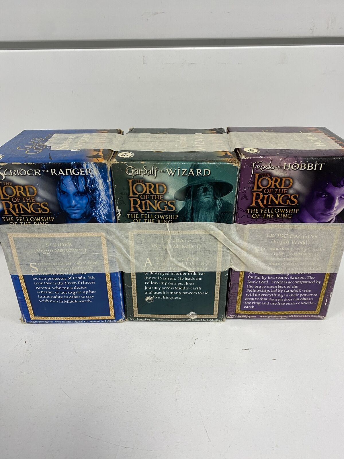 Lord of the Rings Light Up Goblet Glass Lot Set Of 3