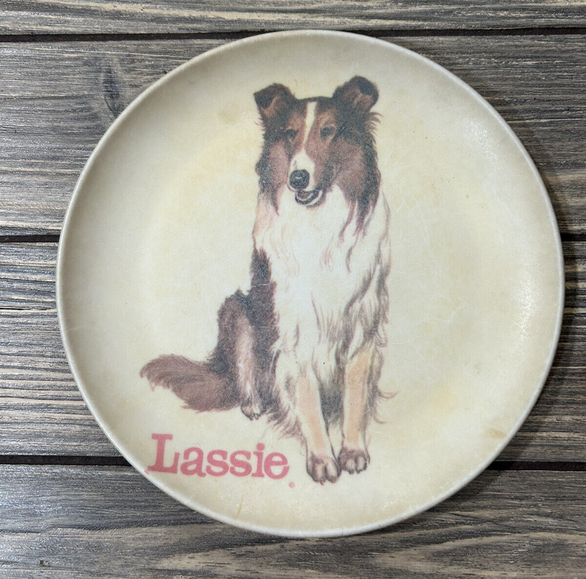 Vintage 1960s Melmac Lassie Dog Plate