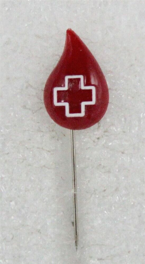 Red Cross: Blood Donor red plastic stick pin 