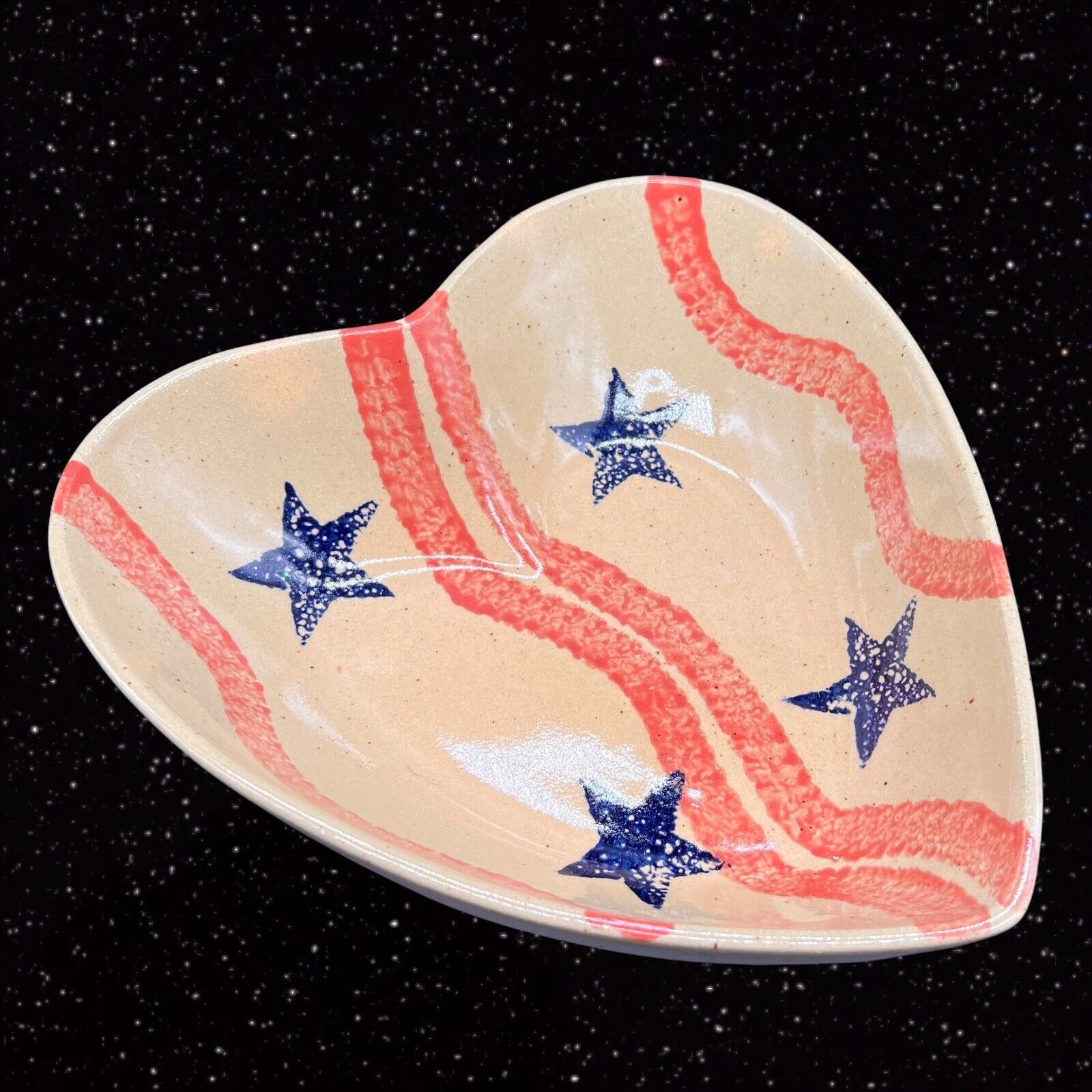 Vintage Three Rivers Pottery Art Pottery Bowl 25th Anniversary Sponge 9.5”w 3”t