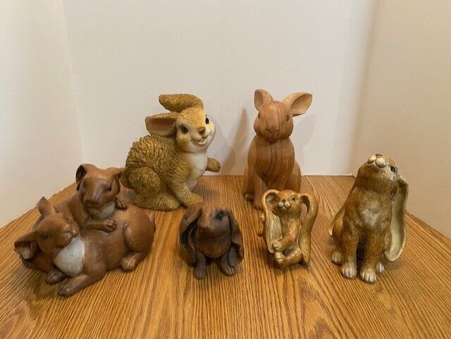 NEW LISTING    UNIQUE Set of 6 Home Decor RABBITS - REDUCED PRICE TO $35