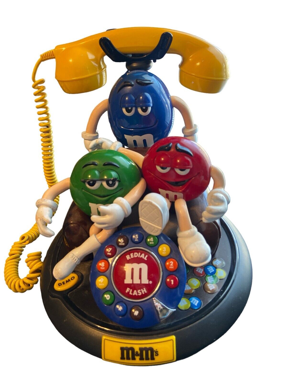 M&M\'s Animated Telephone Landline Collectible vtg Phone with battery compartment