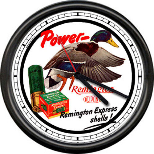 Remington Duck Hunting Hunter Shot Gun Shells Dealer Sign Wall Clock