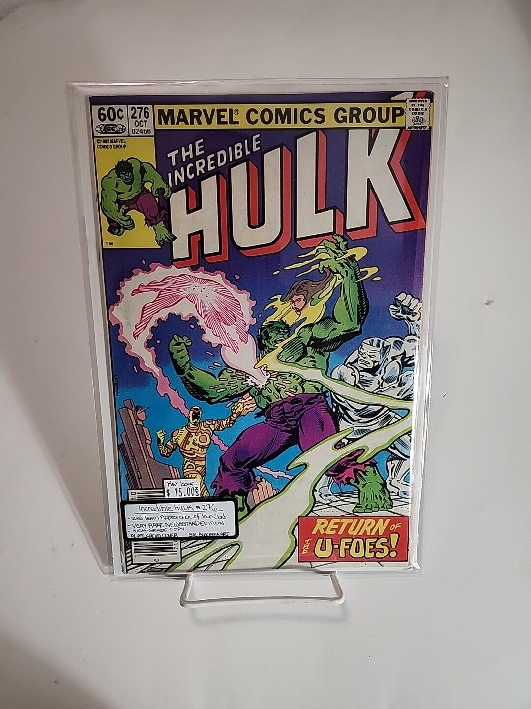 The Incredible Hulk #276 (Marvel 1982) Newsstand, 2nd Team Iron Clad App