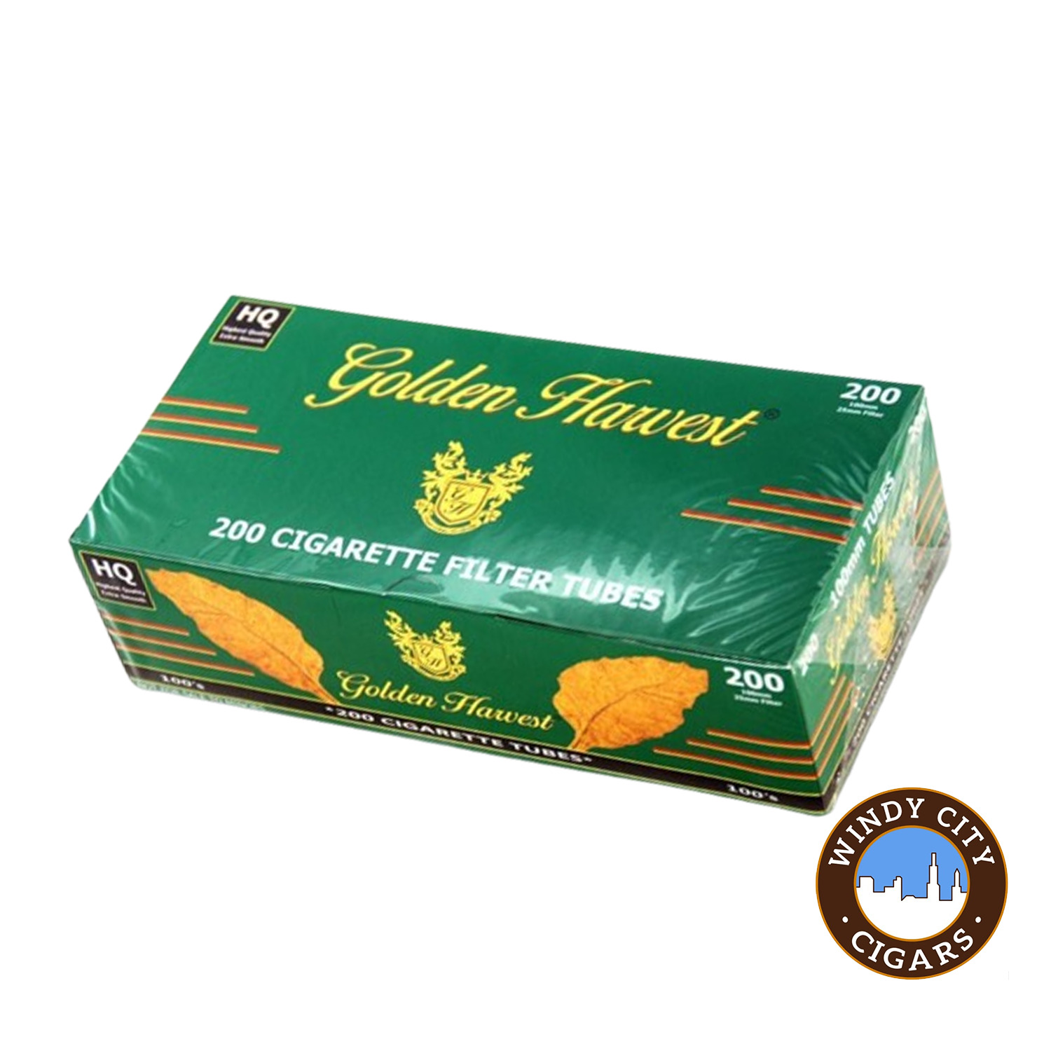 Golden Harvest  Green 100s Cigarette 200ct Tubes - 5 Boxes