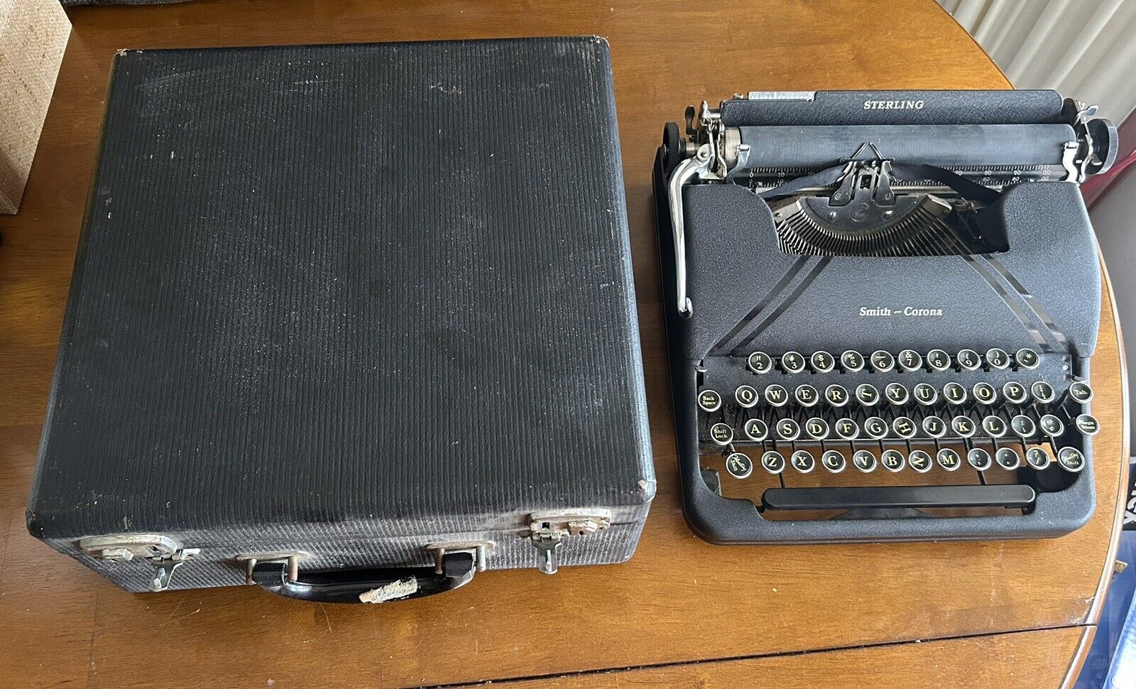 Vintage 1940 Smith Corona Sterling Typewriter Original Carrying Case-Great Shape