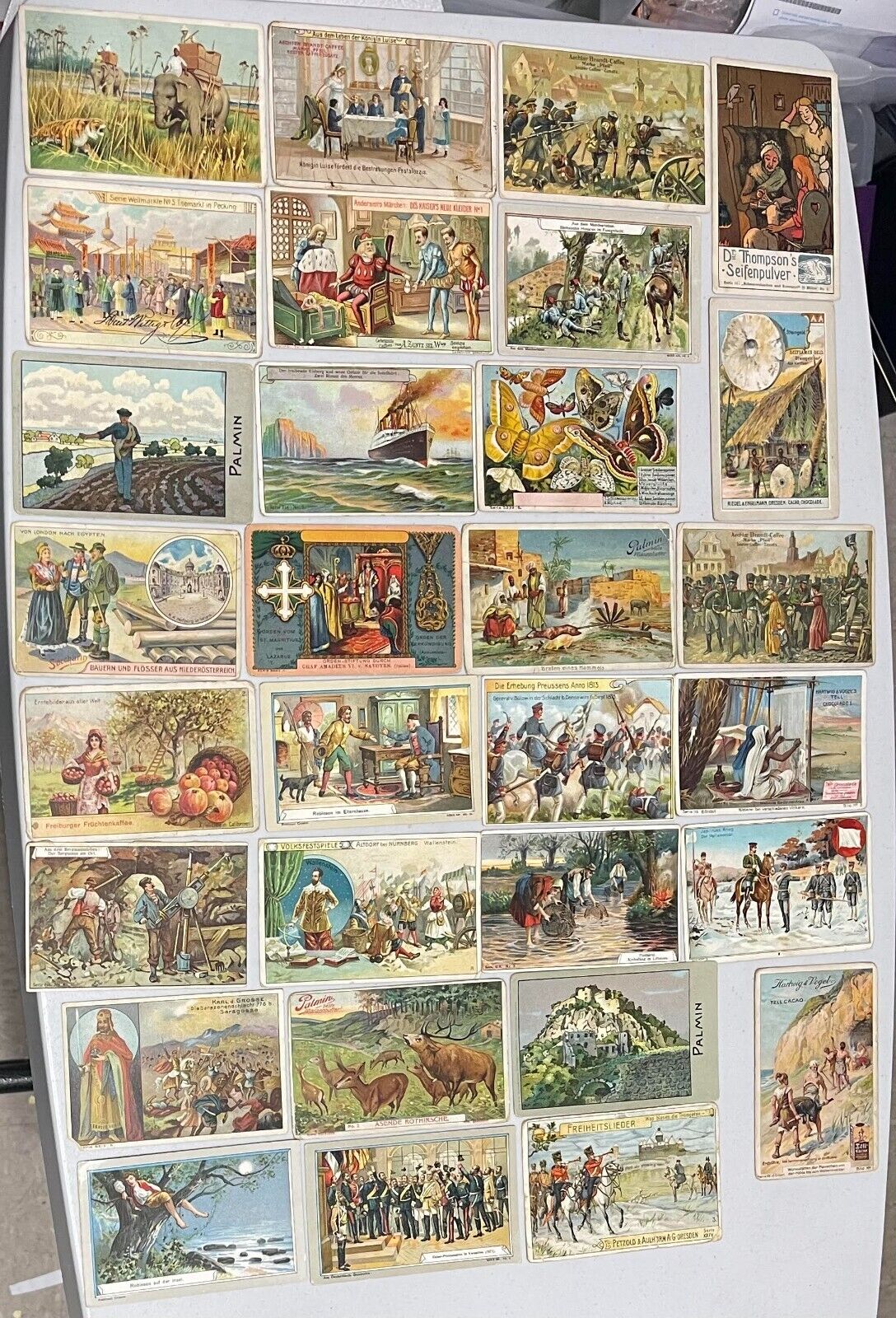 118 Rare German Trade Cards c. 1900 (100+ yrs)  Military Europe Nature ++++++