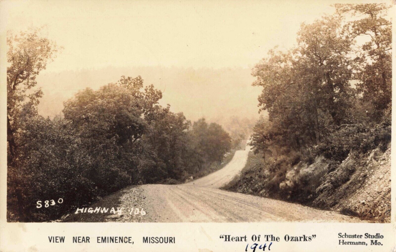 Highway 106 Eminence Missouri MO Ozarks 1941 Real Photo RPPC