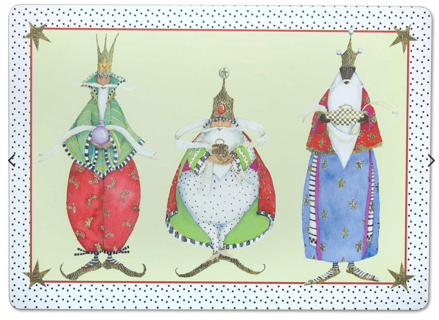 Mackenzie Childs Placemats Three Kings Set of 4 Brand New in Box