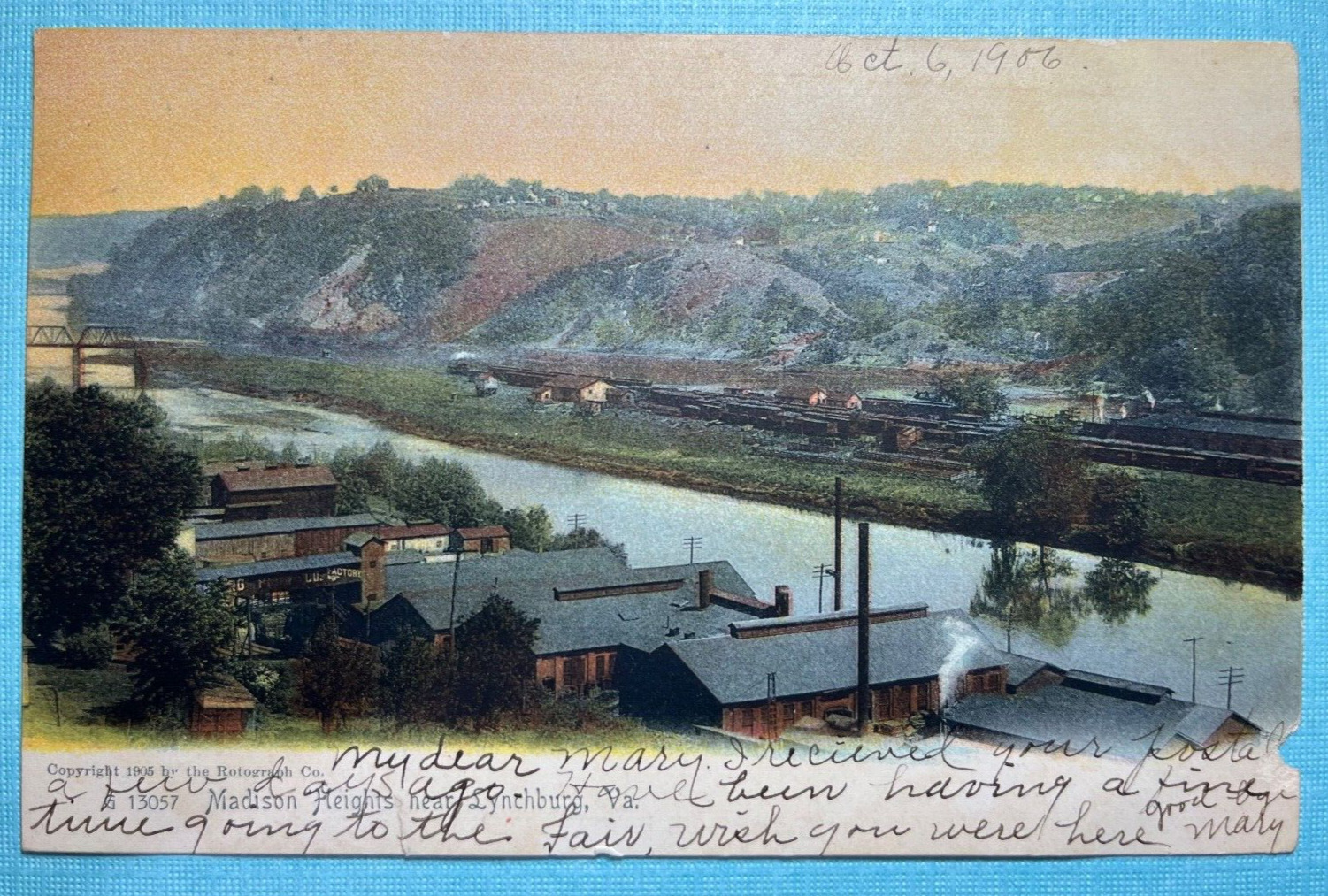 Vintage postcard Madison Heights near Lynchburg, VA - Virginia 1906