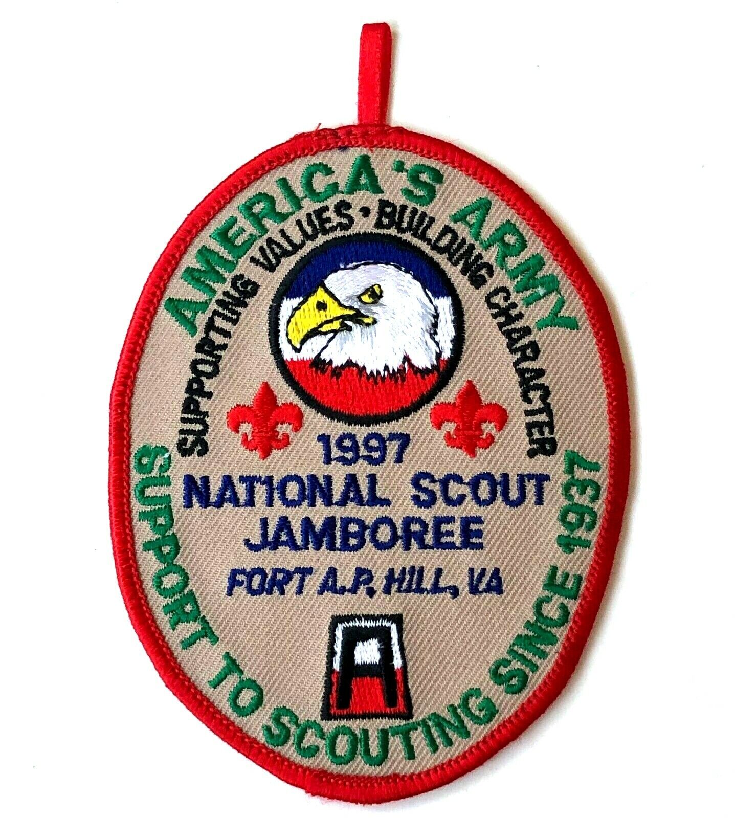 1997 National Scout Jamboree Boy Scout Patch Americas Army Eagle Fort Hill Vtg