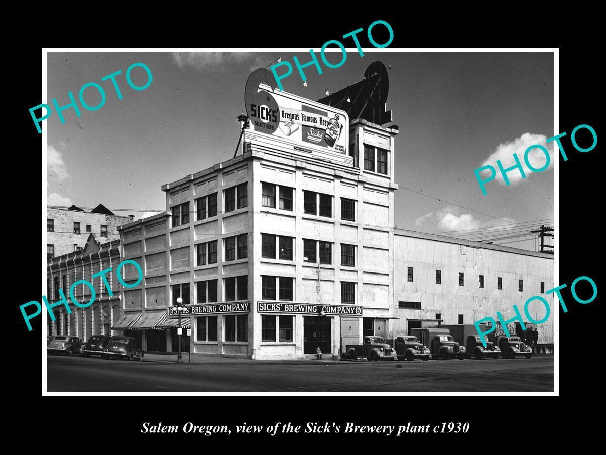 OLD LARGE HISTORIC PHOTO OF SALEM OREGON THE SICKS BEER BREWERY Co c1930