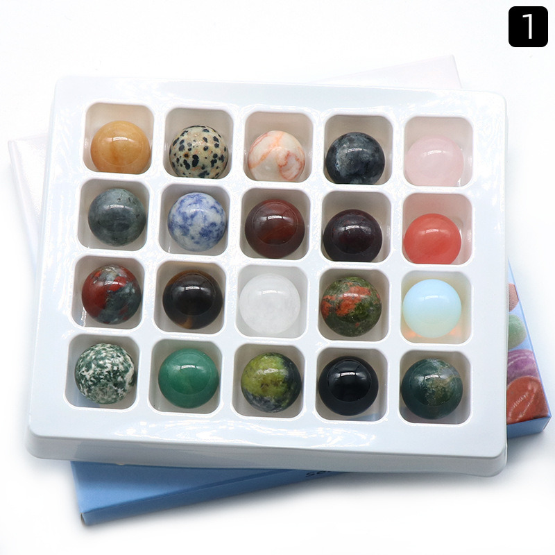 20mm Round Ball Gemstone Lots Mix Natural Crystal Sphere Healing Globe Chakra