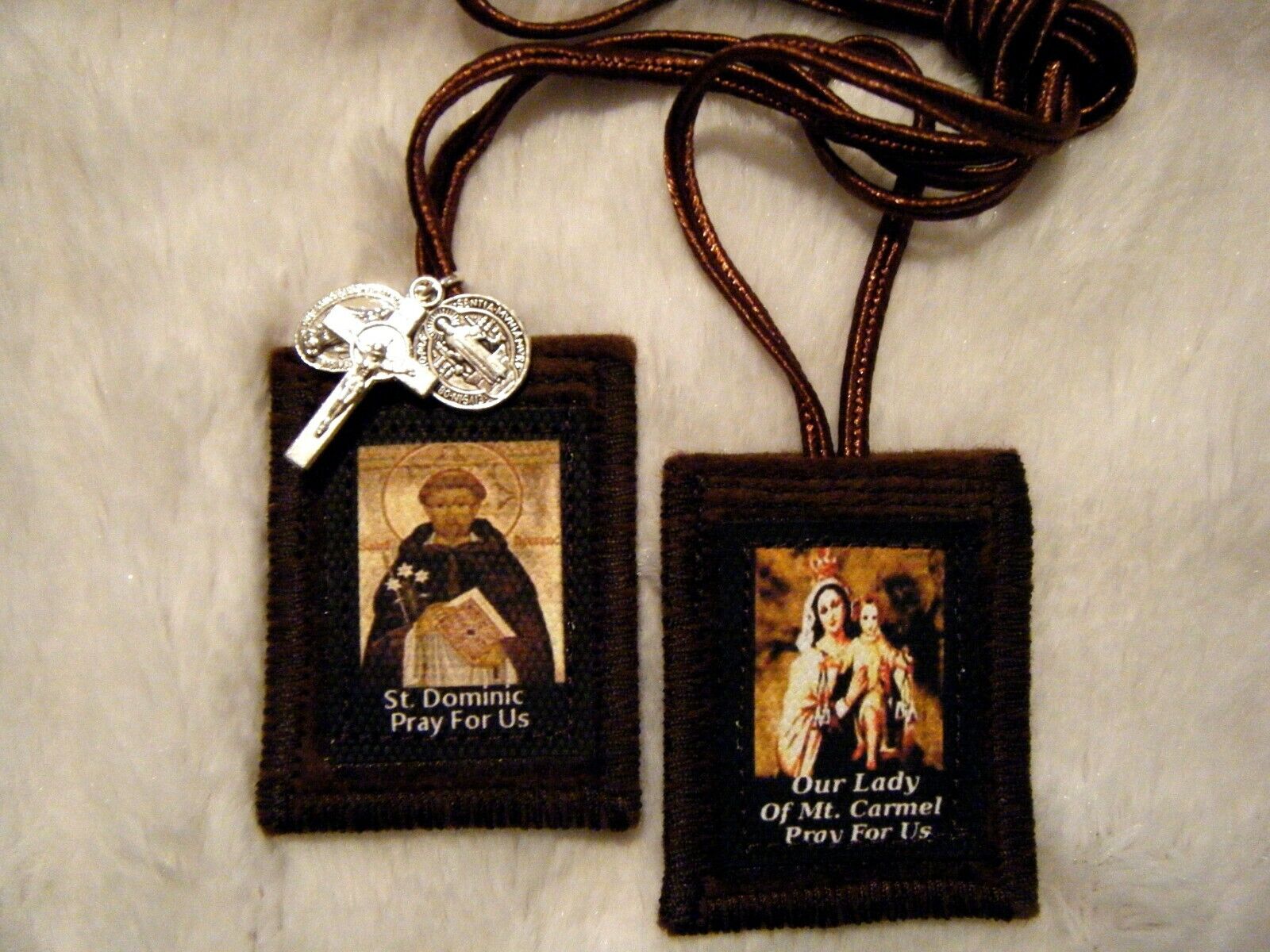 St. Dominic Brown Scapular 100%Wool Handmade in USA