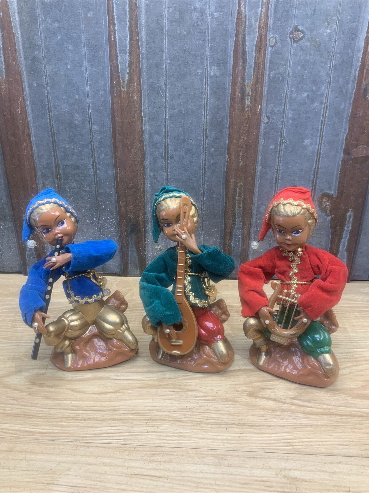 Vintage Tilso Asian Pixie / Elf Musicians Figurines, Hong Kong Set of 3