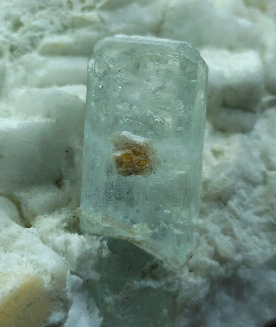 Aquamarine crystal combine with Quartz black Tourmaline & mica on matrix from pk