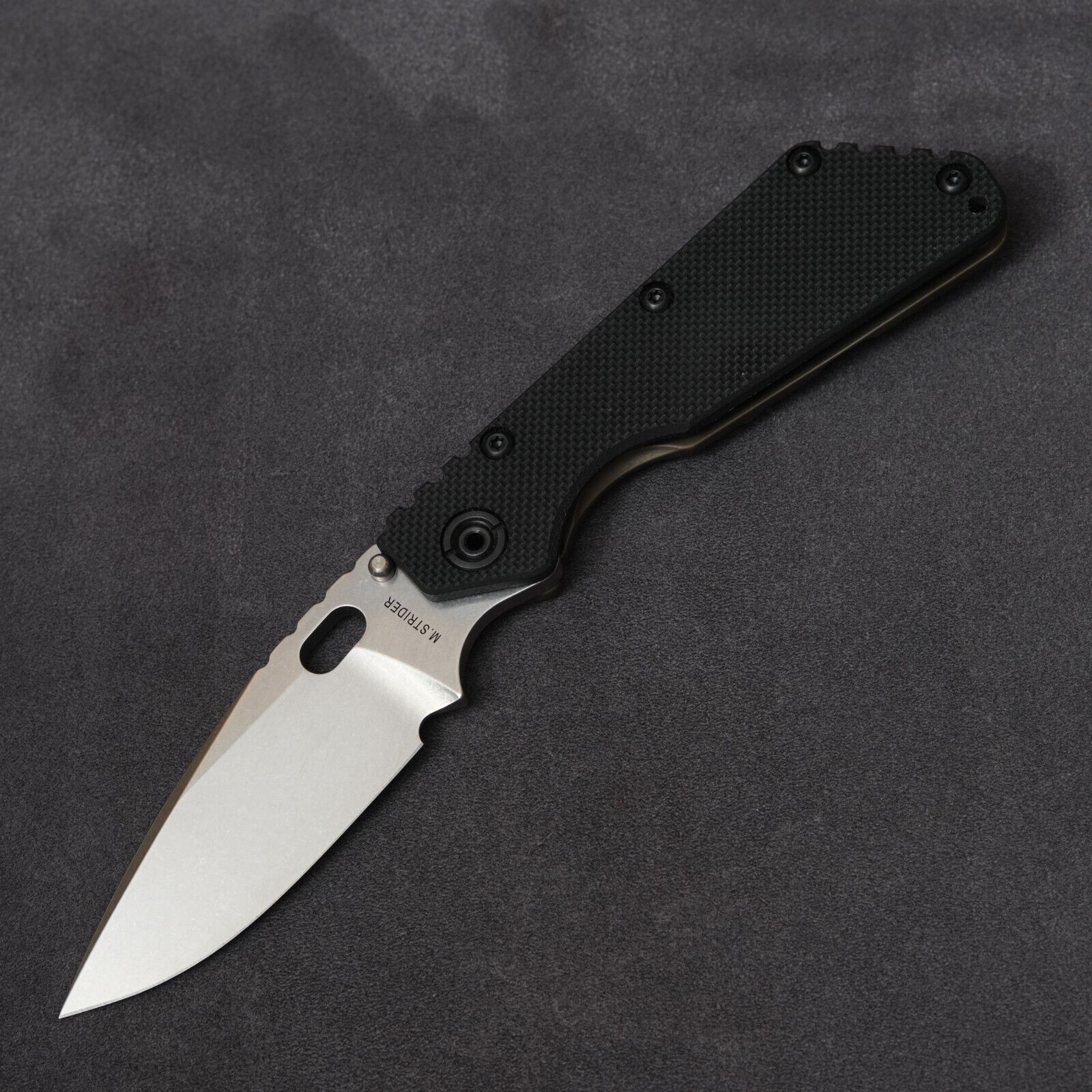 Strider Knives SMF OG Black G10 - Stonewashed 20CV / Flamed Titanium