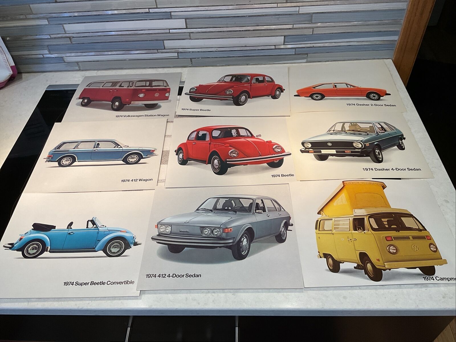 1974 Volkswagen One page specifications sheets Beetle Wagon Dasher Etc