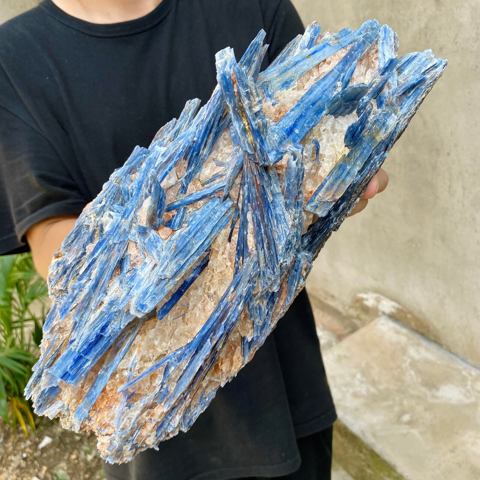 9.4lb Rare Natural beautiful Blue KYANITE with Quartz Crystal Specimen Rough