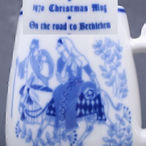 Vintage Limited Edition NORWAY Christmas Mug Christian MARY JOSEPH BETHLEHEM DOV