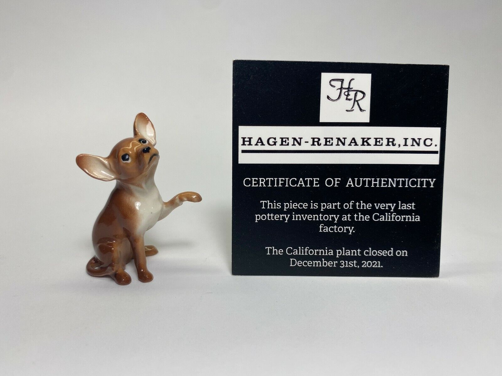 Hagen Renaker #88 1019 NOS Miniatures LG Chihuahua Brown Last of Factory Stock 