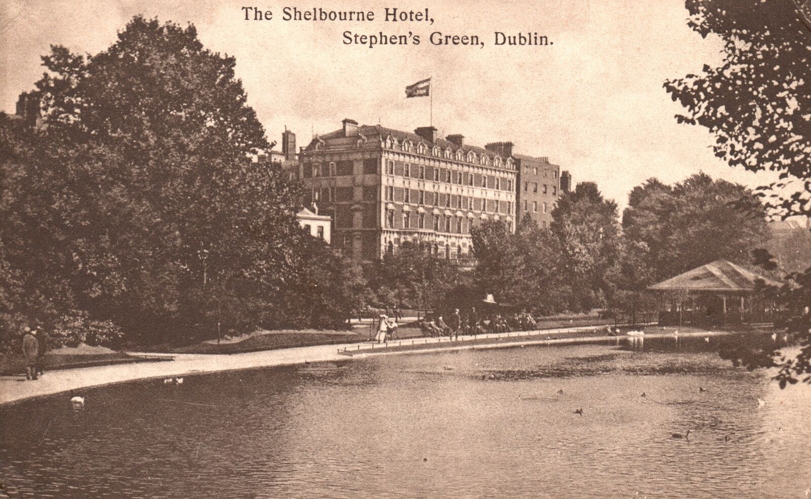 Vintage Postcard 1910\'s Shelbourne Hotel Building Stephen\'s Green Dublin Ireland