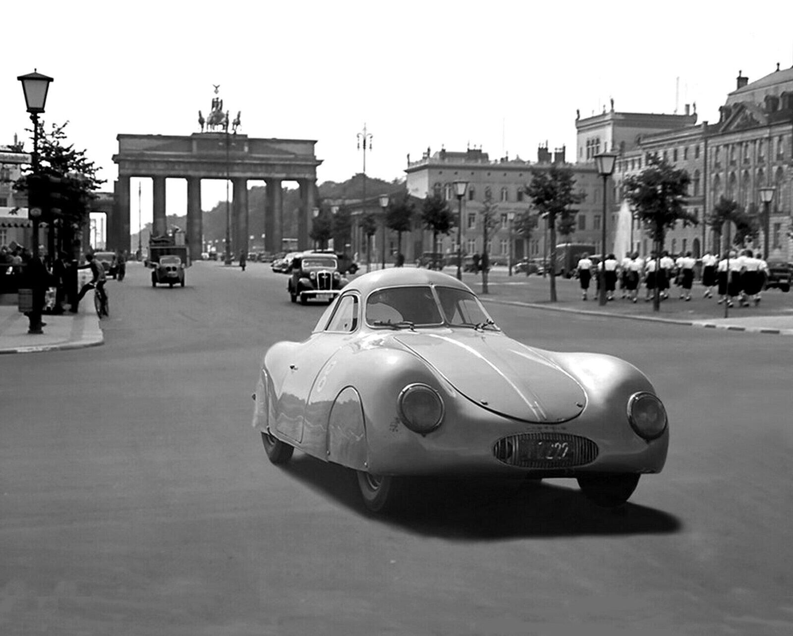 1938 PORSCHE in BERLIN German Classic Car Retro Picture Photo 4x6