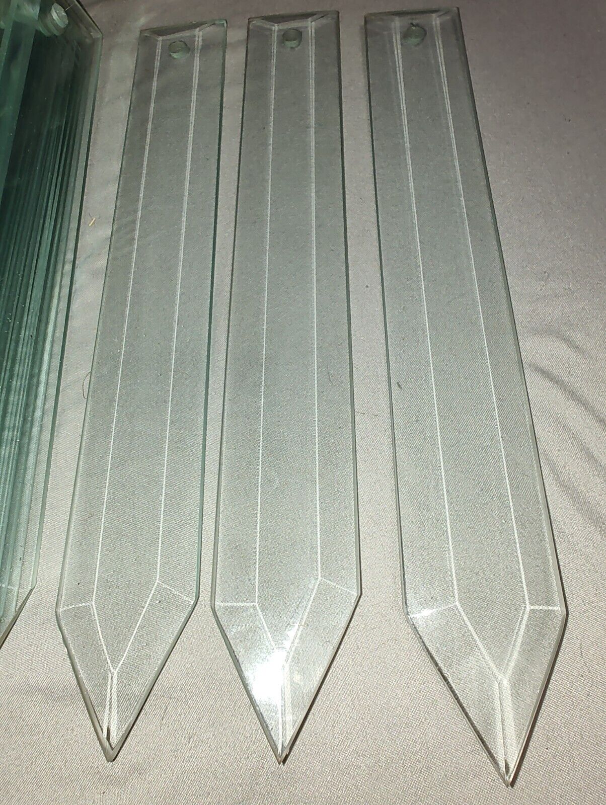 Vintage Clear Glass Chandelier Replacement Panels (30)Flat straight  Beveled MCM