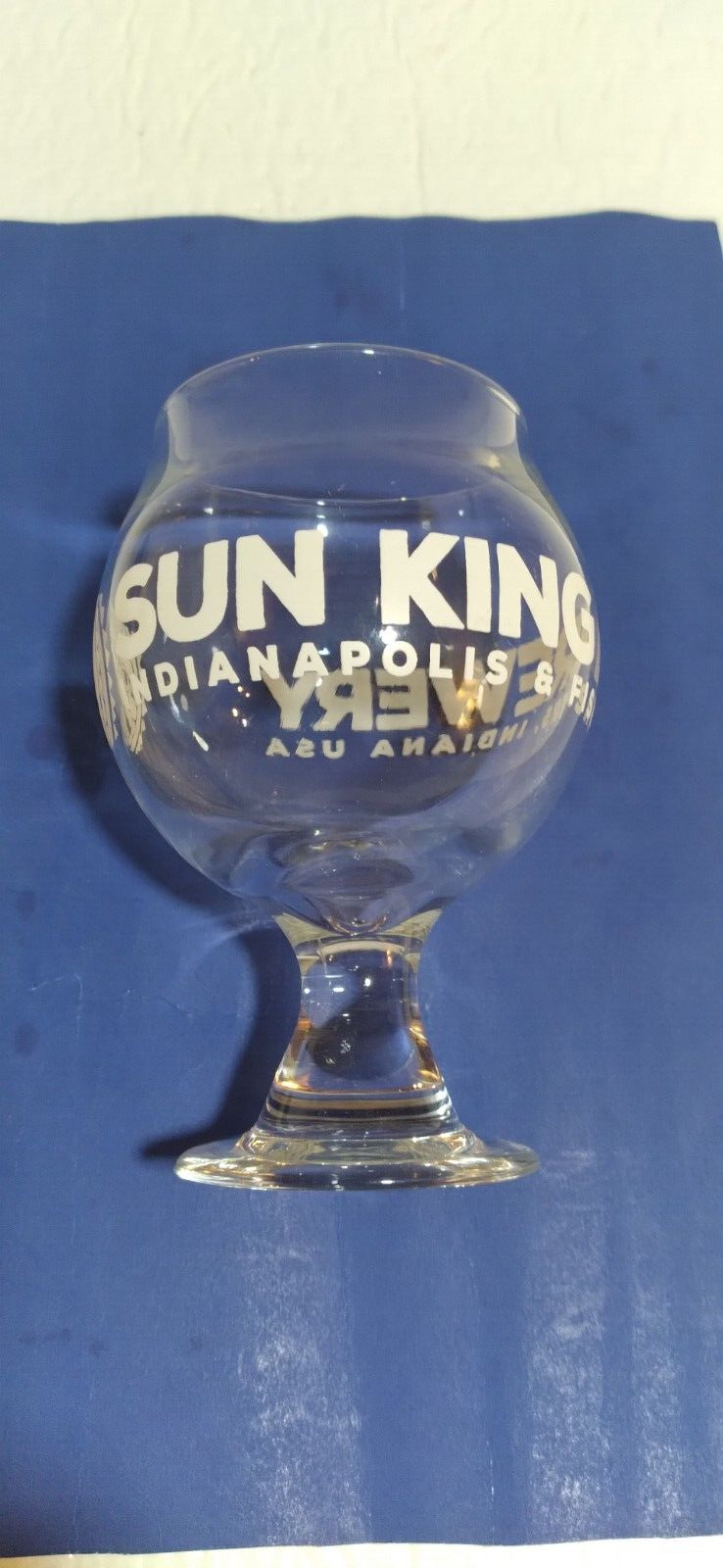 HTF SUN KING BREWERY SNIFTER BEER GLASS, INDIANAPOLIS & FISHERS INDIANA USA