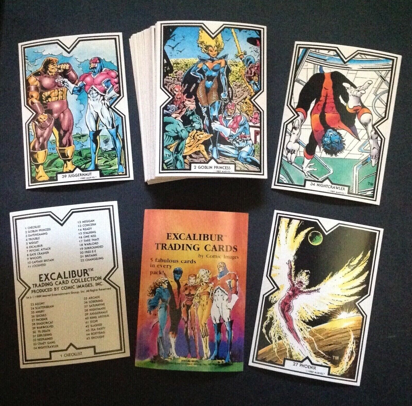 1989 Marvel Excalibur Complete Set plus Header Card