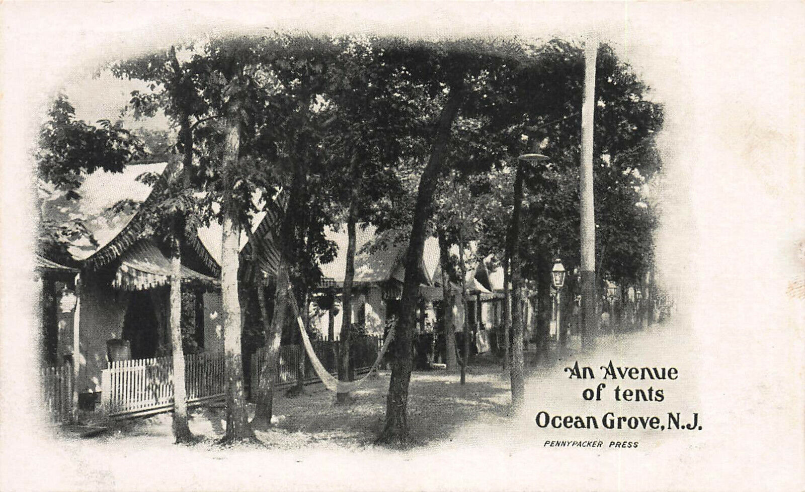 An Avenue of Tents, Ocean Grove, New Jersey,  1898 Private Mailing Card, Unused