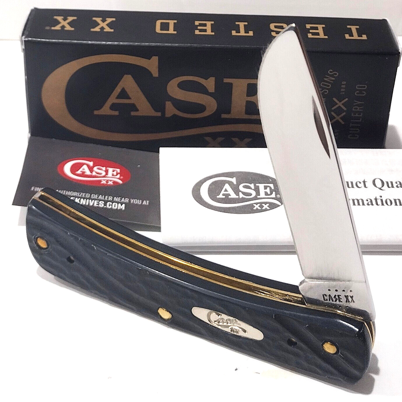 W.R. Case XX USA Rough Black  Synthetic Sod Buster Jr. (6137SS) Pocket Knife