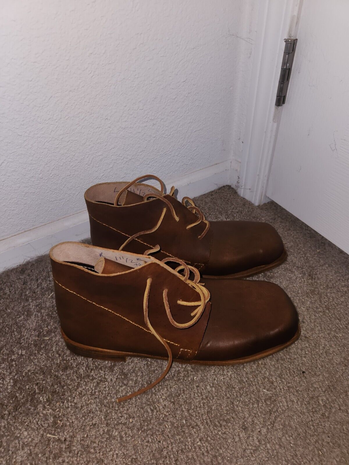 Confederate Dress Brogans. Brown Leather Smooth Side Out. Leather Soles. Size...