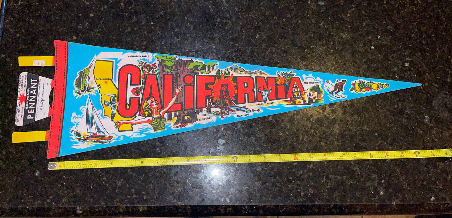 vintage Imprint Art California  Pennant  25” MINTY  in superb con￼dition w/tags