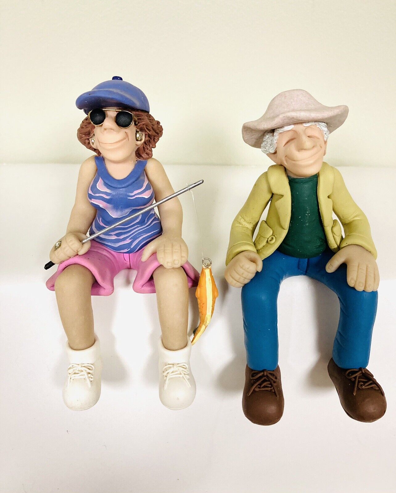 J. Manning Man & Women Fishing Figurines 5\