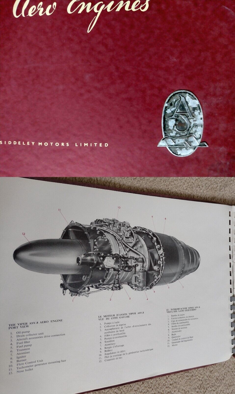 Original 1950\'s Armstrong Siddeley Viper Engine Technical Book ASV 3  1st RR