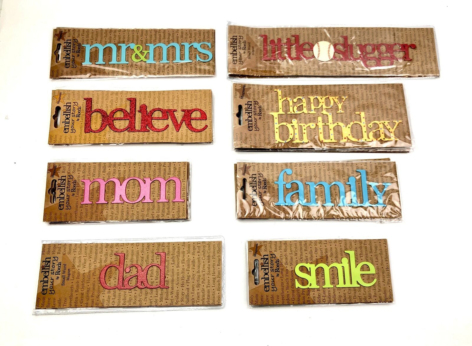 Demdaco Assorted Magnet Phrases Embellish Your Story by Roeda Lot of 24