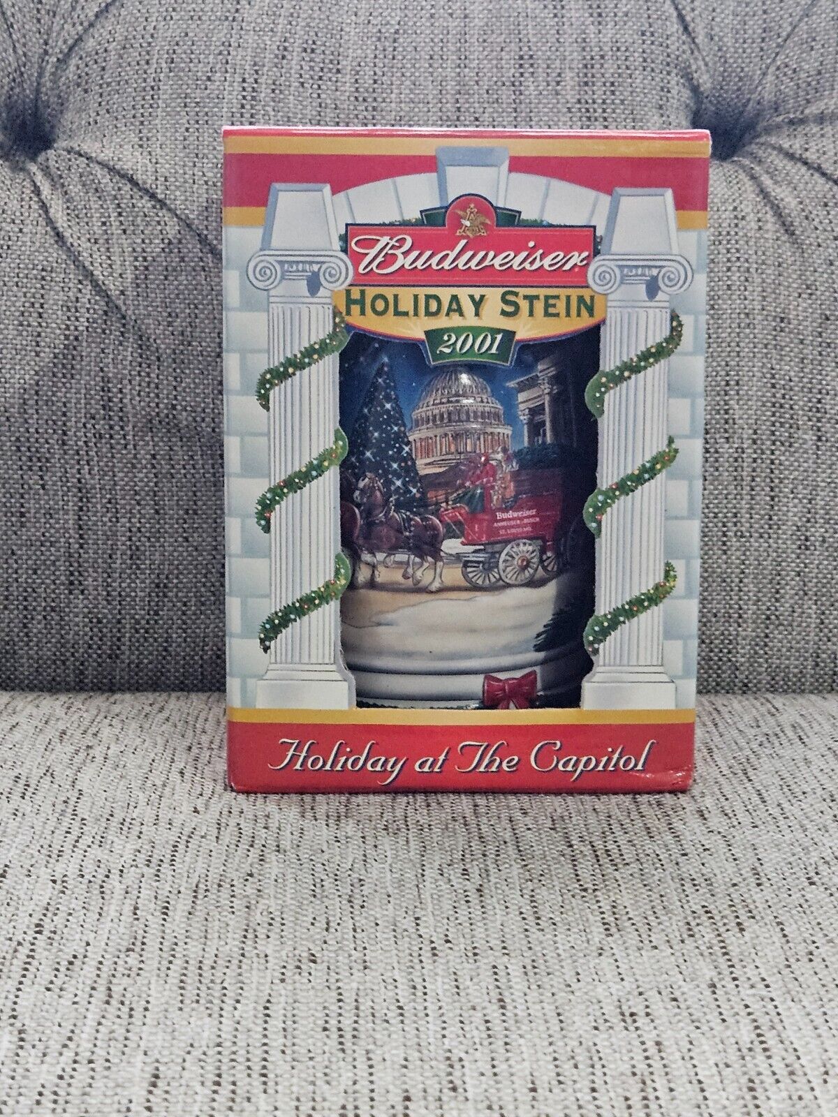 NEW 2001 Budweiser Holiday at The Capitol Holiday Stein CS455 Beer Mug
