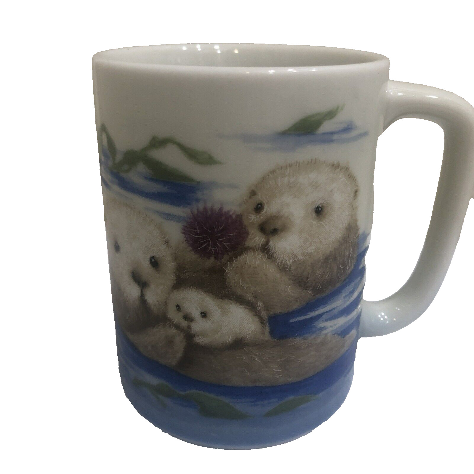 Otagiri Japan Sea Otter Seal Family with baby mug ceramic 4