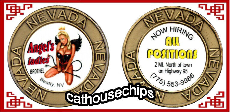 Angel's Ladies Beaty, NEVADA LEGAL Brothel  Brass coin  Cathouse Token