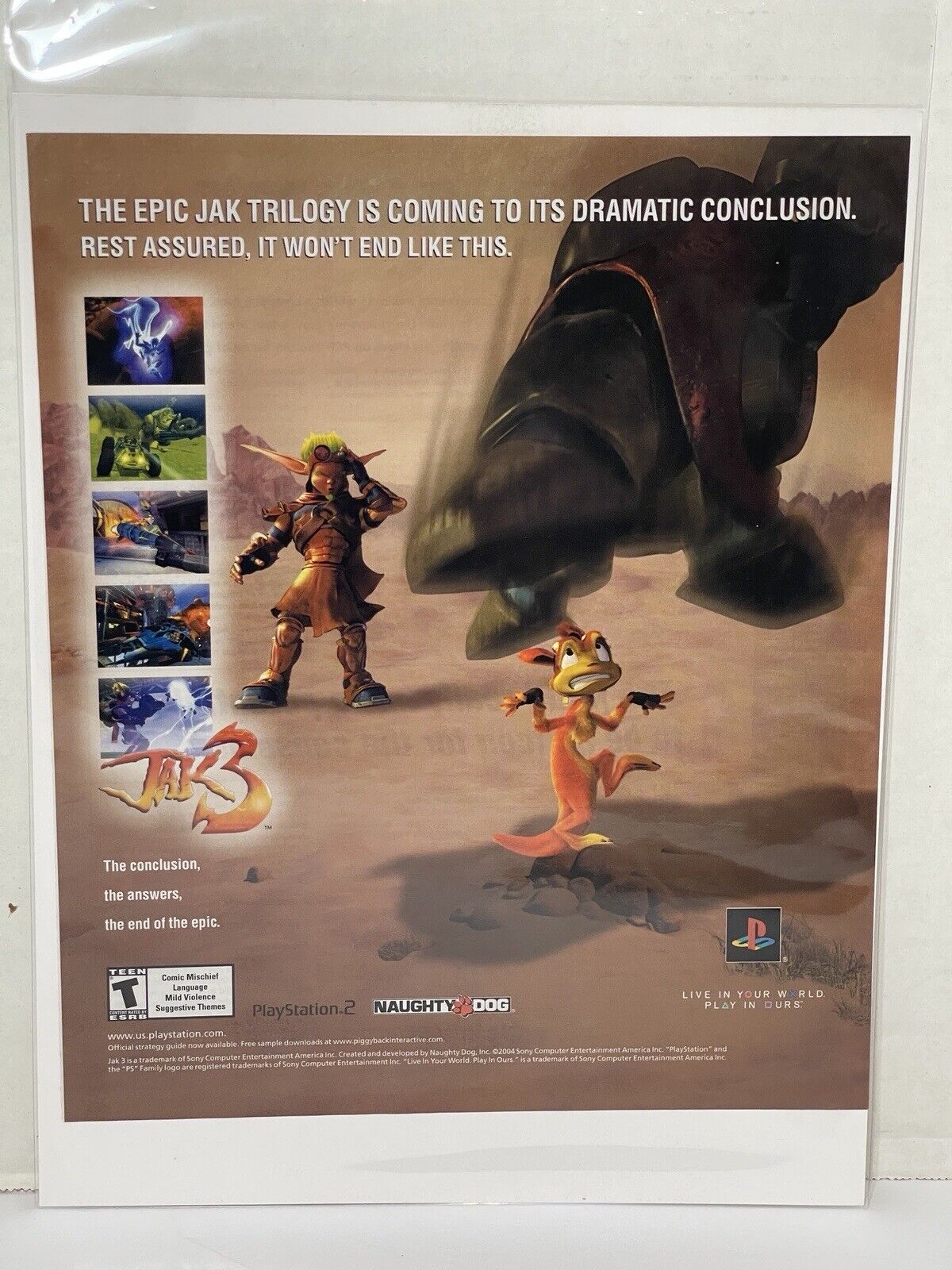 Jak 3 Print Ad Vintage 2004 Gamer Magazine Poster PS2