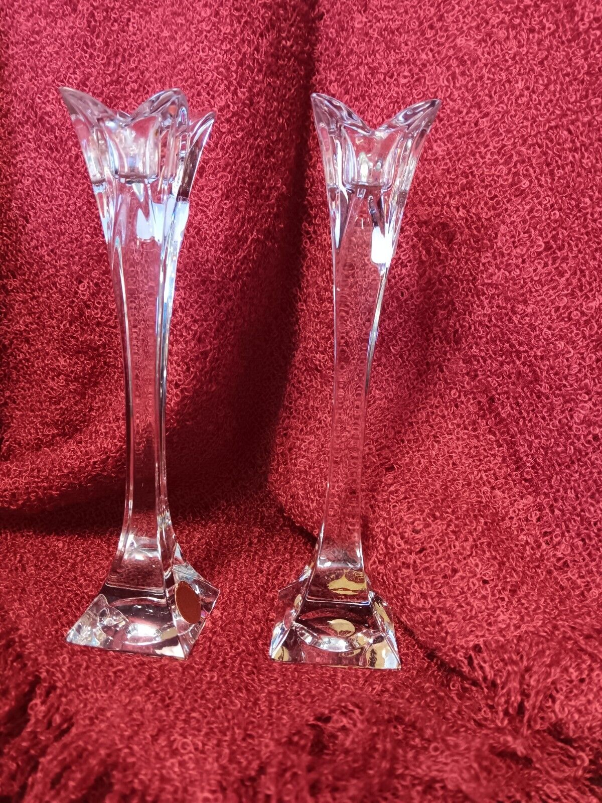 Set of 2  Bleikristall Beautiful Vintage Lead Crystal Candleholders, Bavaria 