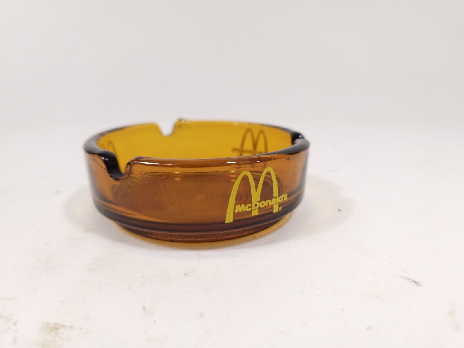 Vintage 1970's McDonalds Amber Brown Glass Ashtray