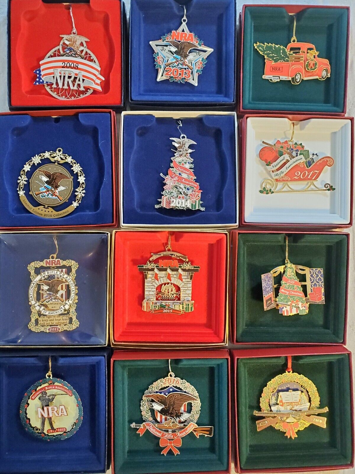 2008- 2020 NRA Christmas Tree Ornaments 