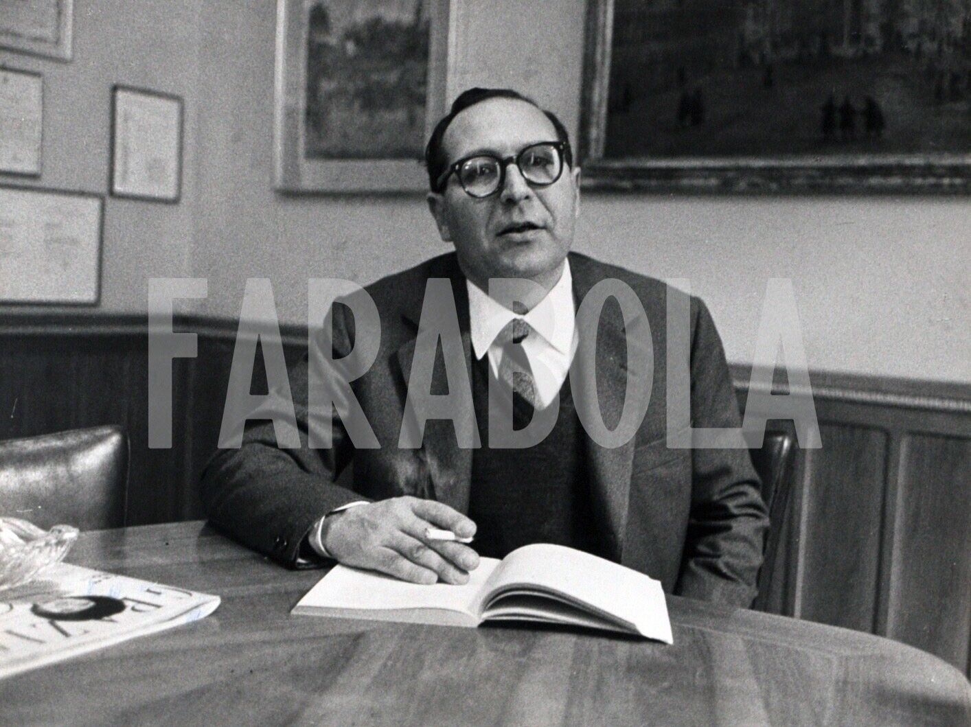 Vintage Press Photo Geno Pampaloni, Literary Critic And Giornalista, print