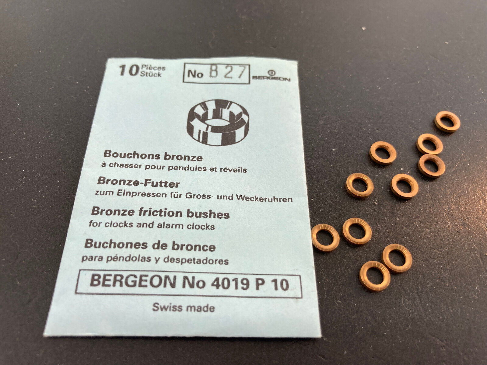 Bergeon Bronze Bushings B27 10 pieces NOS