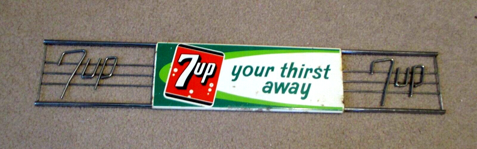 1963- 7-UP STORE DOOR PUSH- STOUT SIGN-ST LOUIS-# 73- 6-63- STAMPED- 29.5\